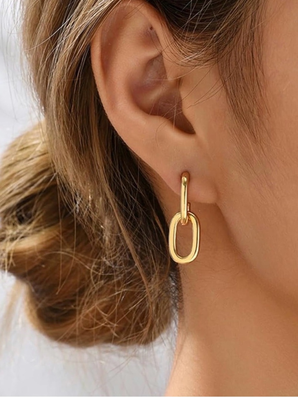 ⭐️FINAL PRICE #112 Gold Plated Double-Link Drop Earrings